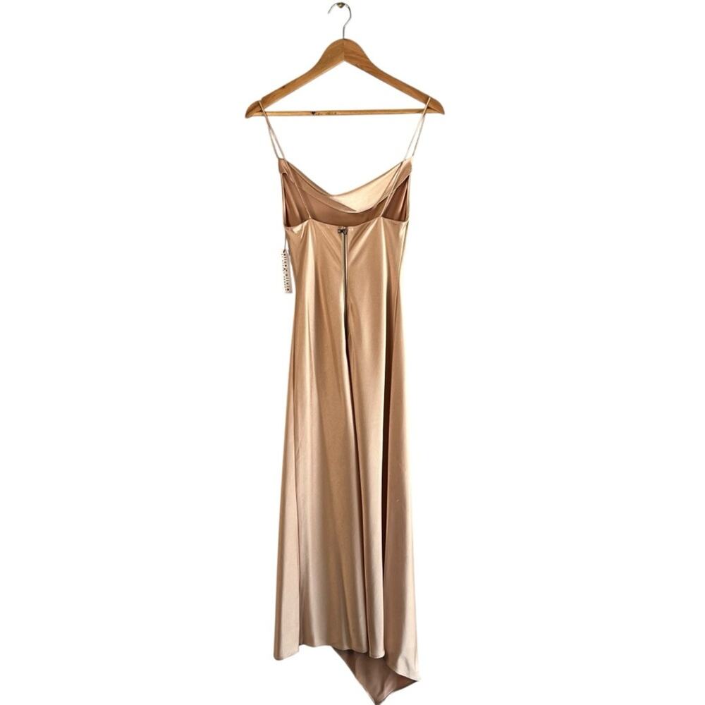 Alice + Olivia Harmony Drapey Slip Dress Size 4 in the color almond NWT - Picture 6 of 14
